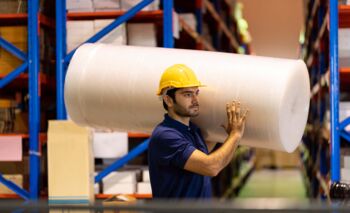 Bubble wrap rewinder hydraulic motor